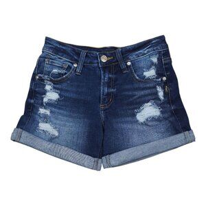 Silver Jeans Co. Womens Distressed Boyfriend Denim Shorts W24 Medium Wash